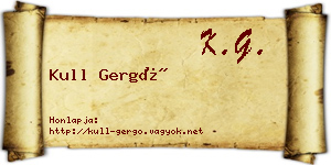 Kull Gergő névjegykártya